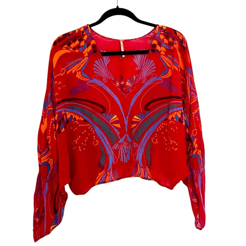 Free People Batwing V-Neck Size Small Blouse